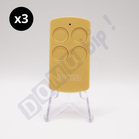 Lot de 3 Télécommandes FADINI DIVO 71 Jaune - Fréquence 433.92 MHz - 4 Canaux - Rolling Code - Référence : 7113YL - Compatible Portails et Portes Motorisées (1/5)