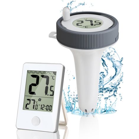 Thermomètre numérique flottant sans fil pour piscines, étanche IP67, pour mesurer la température de l'eau des piscines, spas, jacuzzis et aquariums.-AquaForge (1/5)