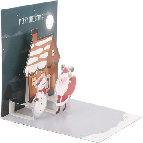 Carte de Noël 3D avec enveloppe et stickers décoratifs pour fêtes (1/5)