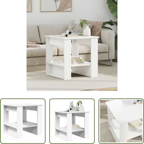 Wohnzimmer Couchtisch - Couchtisch Weiß 51 x 50 x 50 cm Holzwerkstoff (1/5)