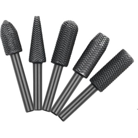 Set di punte per trapano a lima rotante per lavorazione del legno, testina abrasiva, coltello da intaglio, set di utensili per lucidatura e levigatura, stile 2 (1/5)