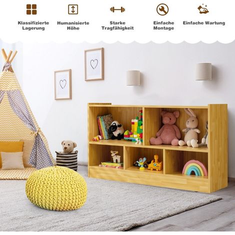 Armoire a jouets pour enfants en bois etagere pour enfants bibliotheque 111 x 30 x 615 cm jaune (1/5)