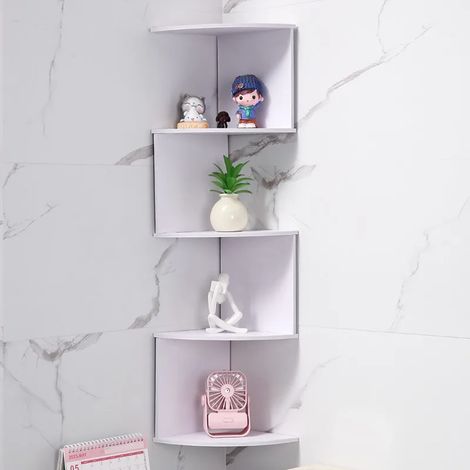 (BLANC-A) Étagère murale élégante, design moderne, gain de place, idéale pour ranger les livres et décorer une chambre ou un bureau. (1/5)