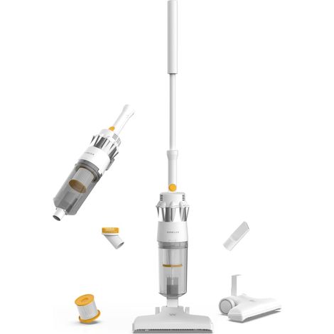 Newlux Aspirador Escoba Blanco InfinityPower V900 con Cable Vertical y de Mano, 800W, 2L, 16.5 Kpa y F.HEPA 5m de Acción