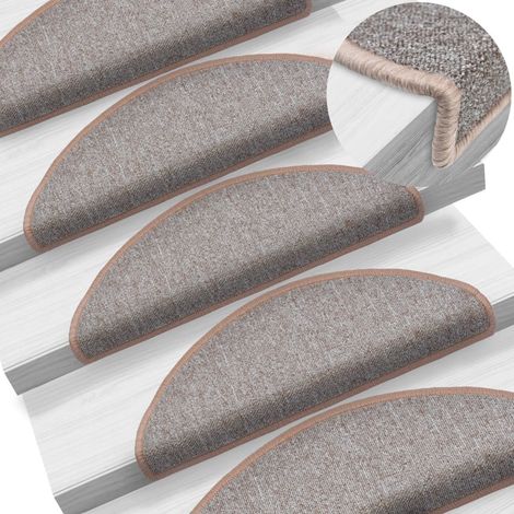FIMEI Tapis d'escalier 15 pcs Marron clair 65 x 24 x 4 cm (1/5)