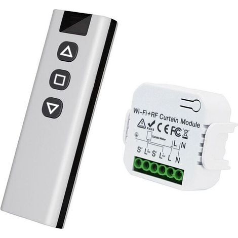 Module Volet Roulant Sans Fil, Interrupteur Sans Fil pour Volets Roulants, Stores, Composé d'une Télécommande RF + Module Récepteur, Max. 100m de Portée (1/4)