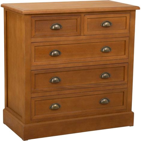Cómoda de madera marrón 80x40x80,5h cm (1/5)