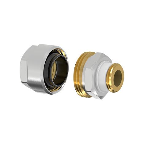 Flamco Plus DVGW Schwarzrohradapter für Rohr 3/8" x G 1/2" Außengewinde mit Einschneiddichtung (1/3)