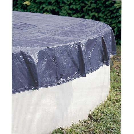 Bâche ronde pour piscine hors sol – Diamètre 6 m (convient pour piscines de 5,4 m) – Matériau renforcé 140 g/m² avec ourlet renforcé et anneaux métalliques – Protection UV intégrée (1/5)