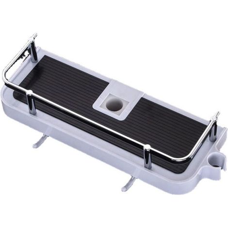 Etage de Douche Mural réglable, Panier Salle de Bain Cuisine Rangement Fixer sur Tuyau, serviteur Douche métal Anti-Rouille, Support Mural Pratique Commode 30x12x6 cm