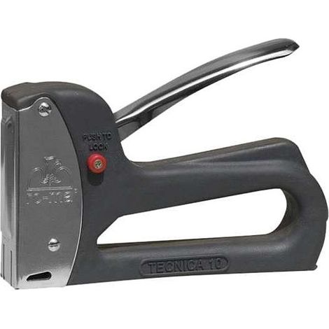 Romeo Maestri Manuelle Technische Heftklammerpistole 110 - Nadeln 105/108/110, Stahl/ABS, Grau/Schwarz