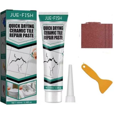 Pâte De Réparation Pour Carrelage - Pour Fissures Et Joints - Séchage Rapide - Pour Salle De Bain Cuisine Et Toilettes - 100 G (1/5)