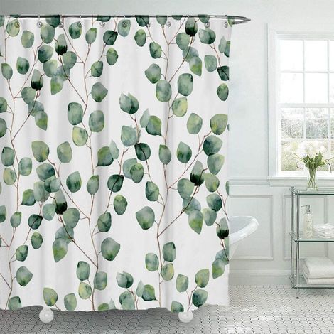 Duschvorhang, Anti-Schimmel und Wasserdichter Duschvorhang, mit 12 Duschvorhangringen, Bedruckter Wasserdichter Polyester-Duschvorhang, 180cm 200cm (1/3)