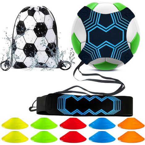 Football Training Kit with Cones, Solo Hands Free Equipment, Kick-Up, Volleyball and Rugby Ball (1/5)