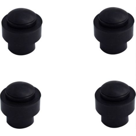 Butée de porte Alu noir lot de 4, 43x46 mm butée de porte en caoutchouc en acier inoxydable sans perforation, butée de porte tampon, butée de porte anti-collision (1/3)