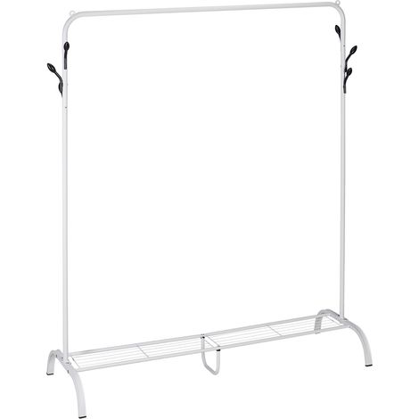 Perchero abierto y práctico con zapatero 145 x 132 x 44 cm de metal mate blanco 130011721 (1/5)