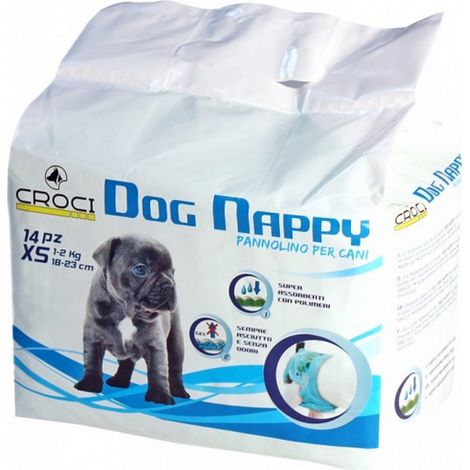 84 Pannolini igienici per cani Dog Nappy XS 28-35 cm - 6 pacchi da 14 pezzi cad.
