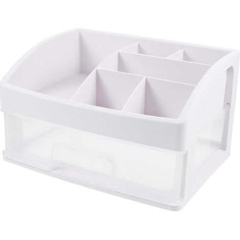 Boîte de rangement pour maquillage, petit tiroir de bureau, organisateur de cosmétiques, support de rangement anti-poussière pour produits de beauté (1/5)