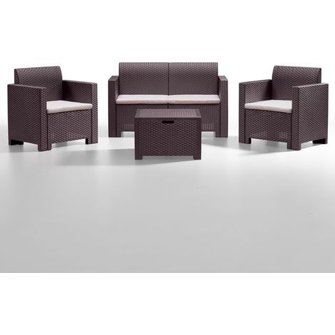 Set divano salottino da giardino in polyrattan CHOCO (1/4)