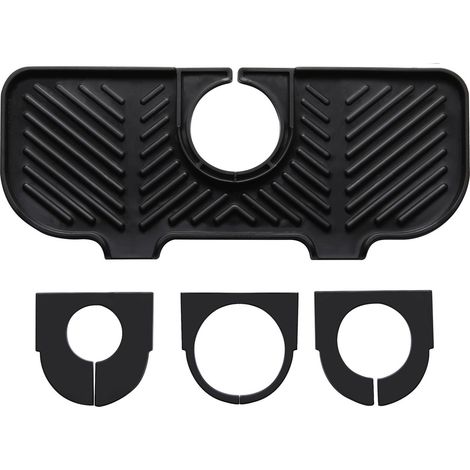 1 tapis anti-éclaboussures en silicone, pour évier cuisine et salle de bain, plateau d'égouttage, protection contre les projections d'eau (1/5)
