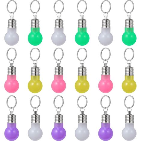 Lot de 21 Mini Porte-clés Ampoule LED Colorés en Plastique, Lampe Porte-clés Puissante et Élégante, pour Paquet à Épaule ou Paquet, Design Accrocheur Fonction Couleur Aléatoire (1/5)