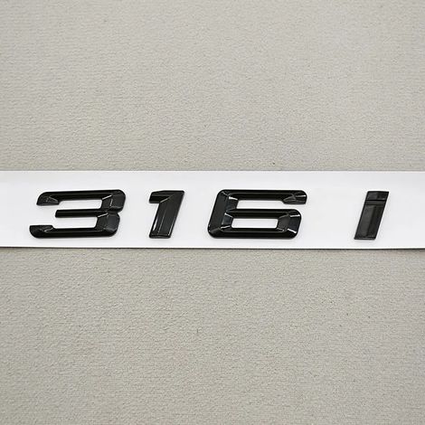 (316i Noir) - Logo 3D ABS noir pour coffre arrière, autocollant emblème compatible avec BMW Série 3 (1/5)