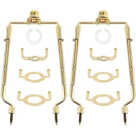 Support de lampe à harpe réglable pour abat-jour de 7 pouces, adaptateur pour douille E14, E26, E27, structure en forme de corne dorée (1/4)