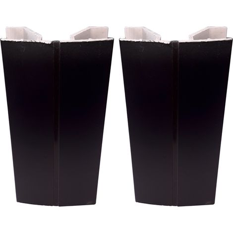 2x Jonction de plinthe multiangle en PVC Connecteur Socle Cuisine Raccord Profil, hauteur 120mm finition noir mat