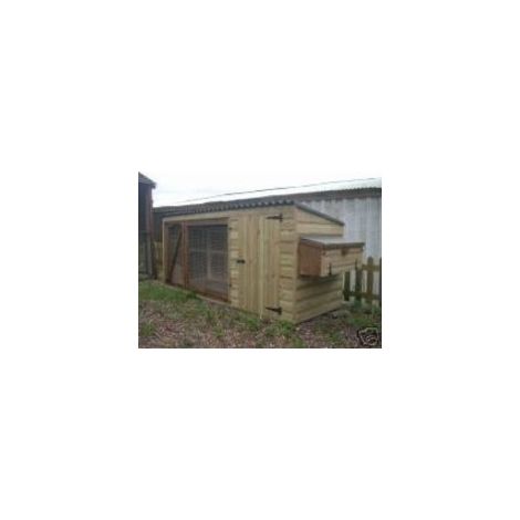 Tall Poultry House with adjoining run - Pressure Treated Timber