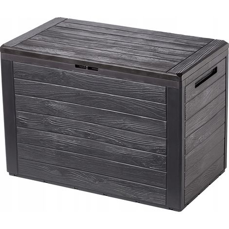 KADAX Caja de jardín para balcón, 190 L, para jardín, balcón, terraza, marrón (1/5)