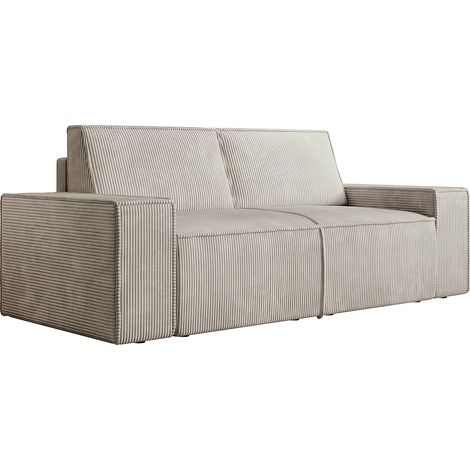 Divano 2 posti in Velluto a coste Beige - AMELIA