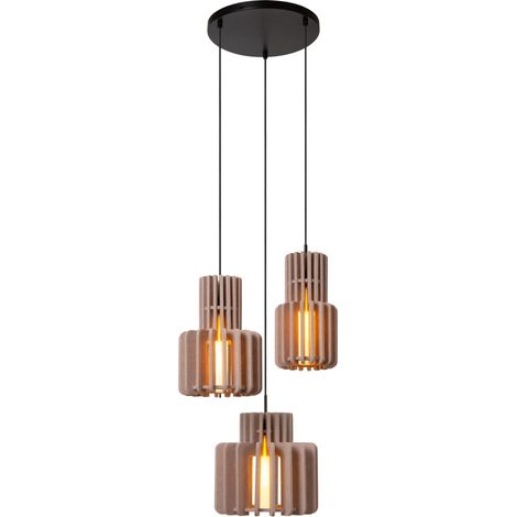 Lucide ROLLO Suspension 3xE27 Taupe (1/3)