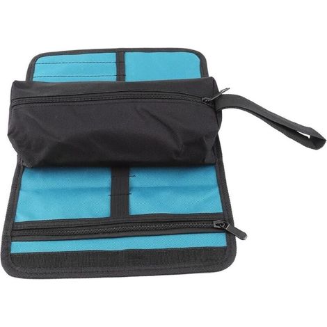 Sac a Outils, Trousse outils enroulable en toile, Trousse rangement outils Vide, Sac De Rangement Avec Fermeture éclair Et Boucle De Suspension Pour Electricien Plombier Ou Mécanicien (1/5)