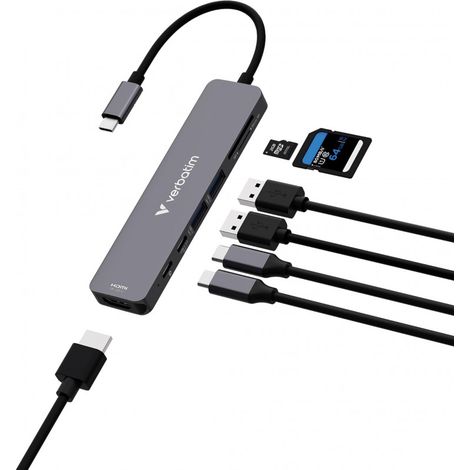 Verbatim 32158 hub & concentrateur USB 3.2 Gen 1 (3.1 Gen 1) Type-C 5000 Mbit/s Gris
