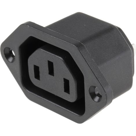 Rs Pro – Connecteur IEC Femelle C13 – Montage panneau 10A – Raccordement A souder – Fusibles inclus – Pour installation professionnelle