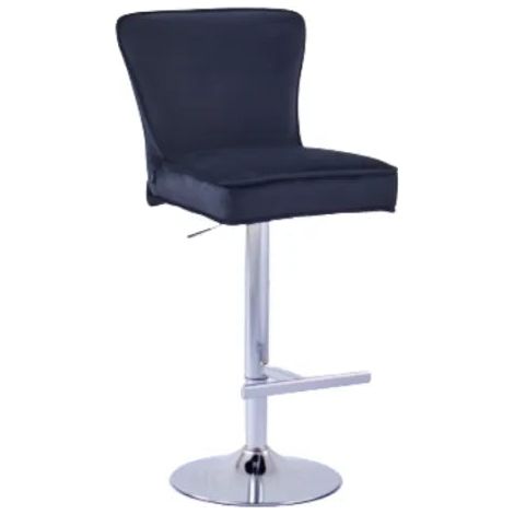 Lot de 2 tabourets de bar GABRIELLE chrome velours taupe