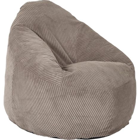 Chauffeuse poire en mousse et tissu velours côtelé taupe - AMORY (1/5)