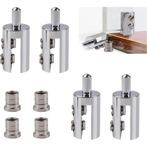 Lot de 4 charnières de porte en verre sans cadre pivotantes pour porte en verre avec broche réglable en laiton - Kit de rechange pour porte en verre à bascule libre de 3 à 5 mm (1/5)