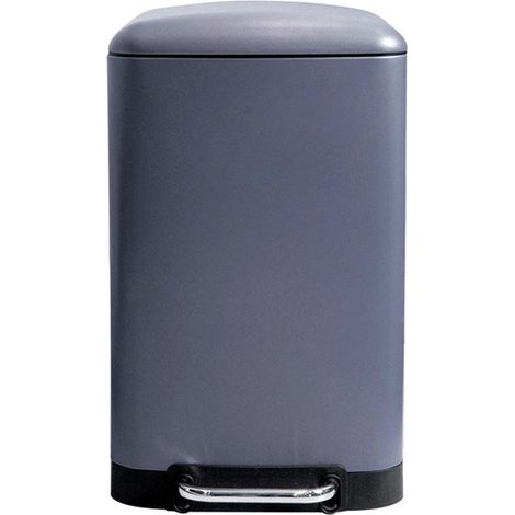 Perel Metall-Tretabfalleimer mit herausnehmbarem Eimer, solide rutschfeste Basis und verstärktes Pedal, ideal für Zuhause und Büro, Kapazität 30 Liter, rechteckig 61,5 x 32,5 x 34,5 cm, grau anthrazit (1/3)