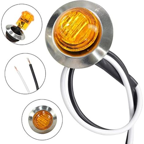 Lot de 20 feux de position latéraux à LED 12V-24V pour voiture, feux de gabarit et clignotants arrière, clignotants ronds universels pour camionnette, remorque, SUV, caravane et camping-car, éclairage (1/3)