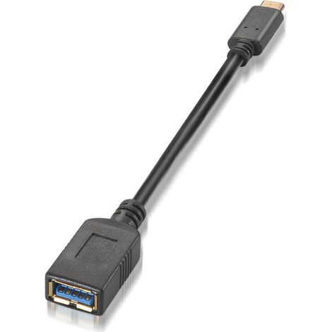Cable USB 3.1 Aisens A107-0062/ USB Tipo-C Macho - USB Hembra/ 15cm/ Negro (1/2)