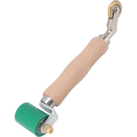 2 en 1 Rouleaux de Pression Résistant Haute Température, Rouleau de Couture en Silicone de 40 mm Rouleau de Couture D'angle de Sol en Laiton pour Soudage Bâches PVC/TPO/EPDM (Vert) (1/5)
