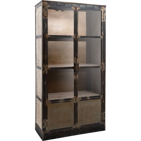 vetrina in legno di Mango 92x40x185 marrone laccato HEAVY INDUSTRY 243