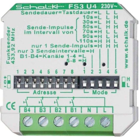 Transmetteur sans fil schalk 43x43x33mm 230V AC