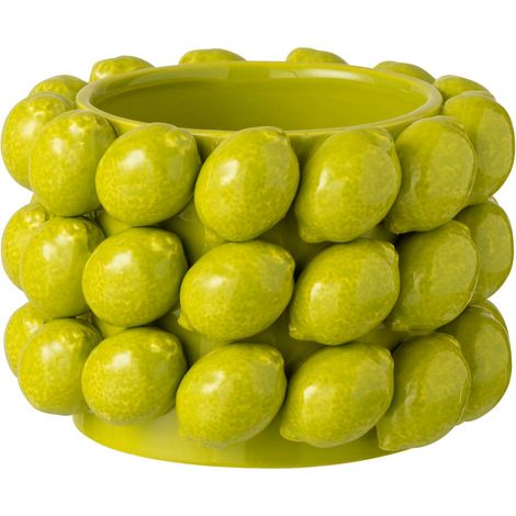Cache-Pot en Céramique "Citron" 19cm Vert (1/3)