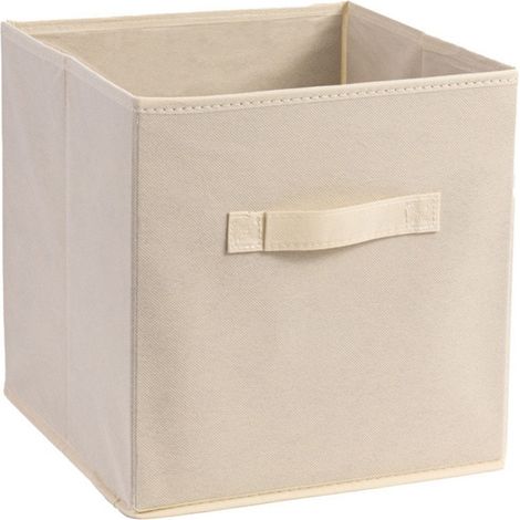 Bacs de rangement, boîtes de rangement, rangement des vêtements,Panier de rangement, tissu non tissé, beige, 25 x 25 x 25 cm (1/5)