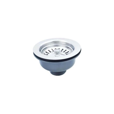 Bonde d'évier sans trop-plein, panier inox ø 114 mm 1½", inox + ABS, bonde + panier- Crezuo (1/4)