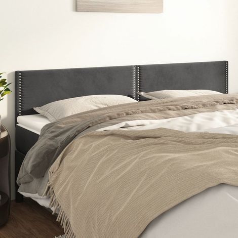 Cabeceros terciopelo gris oscuro 160x5x78/88 cm vidaXL (1/5)