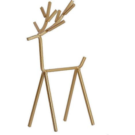 Figurine de cerf à poser, bordure dorée, style vintage, décoration pour la maison (1/5)