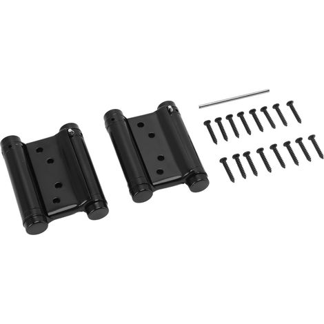 paire de charnières à ressort à double action en acier inoxydable, fermeture automatique, pour portail et clôture, charnière de porte noire (1/5)